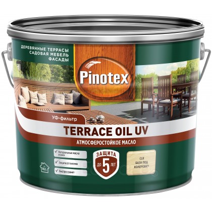 Pinotex (Пинотекс) Terrace Oil UV атмосферостойкое масло для террас и садовой мебели 9 л