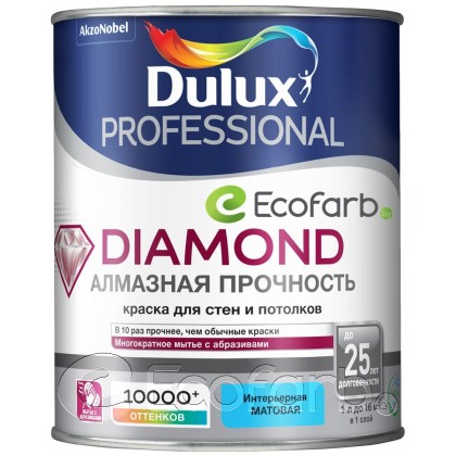 Dulux Diamond Matt Матовая износостойкая краска для стен и потолков BC 0,9 л