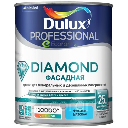 Dulux (Дулюкс) Diamond Фасадная Гладкая Матовая краска для фасадных поверхностей 0,9 л BC