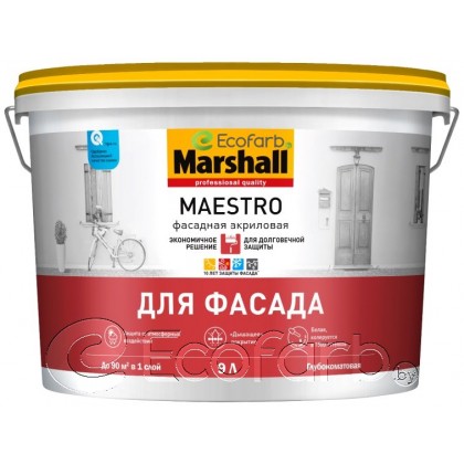 Marshall Maestro Для Фасада (Маршалл Маэстро) глубокоматовая акриловая краска 9 л BC