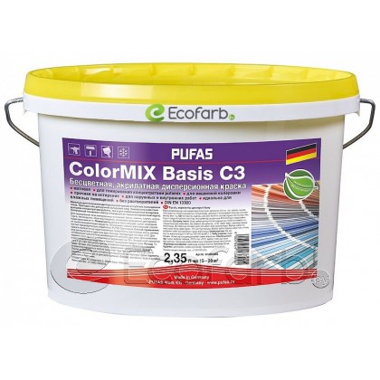 PUFAS (ПУФАС) ColorMIX Basis C3 моющаяся матовая водно-дисперсионная краска 2,35 л