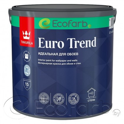 Tikkurila Euro Trend (Тиккурила Евро Тренд) 9,0 л база C - краска для обоев и стен