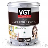 Краска для стен и обоев стойкая к мытью VGT (ВГТ) iQ123 2л (3,1кг)