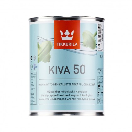 Tikkurila Kiva 50 0.9 л - лак для мебели, полуглянцевый