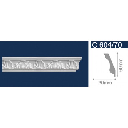 Потолочный плинтус Solid (Солид) C604/70 200*30*60