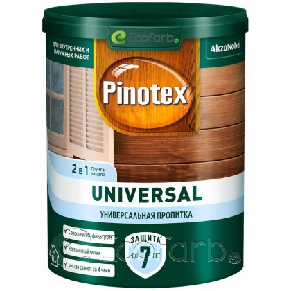 Pinotex Universal (Пинотекс Универсал) пропитка для дерева 2 в 1 0,9 л