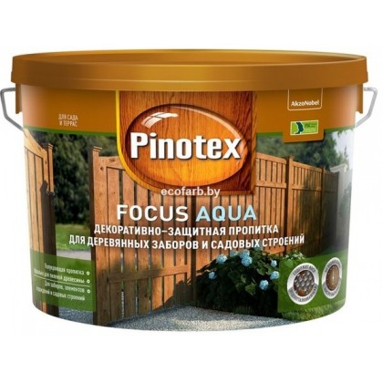 Пинотекс Фокус Аква (Pinotex Focus Aqua) 9,0 л - пропитка для древесины