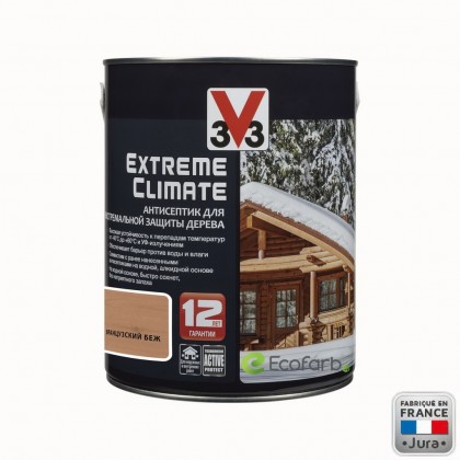 V33 Extreme Climate 2,5 л Французский беж антисептик для защиты дерева