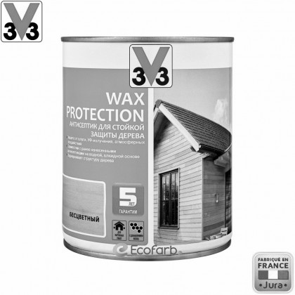 V33 антисептик для древесины Wax Protection 0,9 л Бесцветный