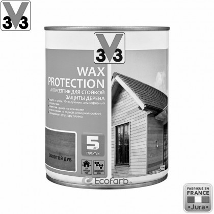 V33 антисептик для древесины Wax Protection 0,9 л Золотой Дуб
